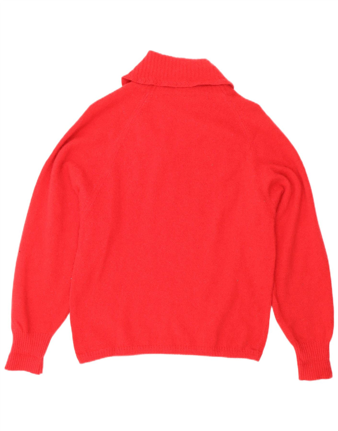 vintage Femmes Châle Cou Jumper Pull UK 12 Laine Rouge Moyenne