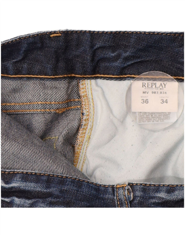 REPLAY Jean Bootcut Homme W36 L34 Bleu Marine Coton
