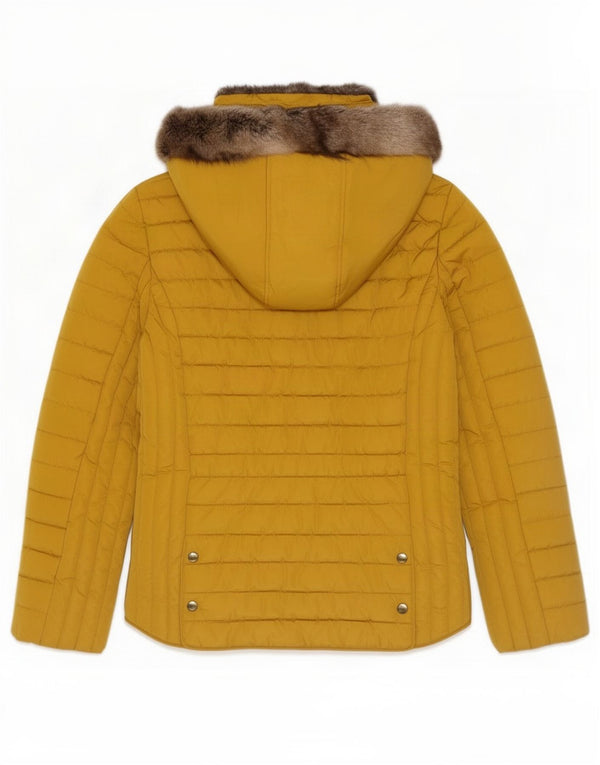 Joules Veste matelassée à capuche pour femme UK 18 XL Jaune Polyester