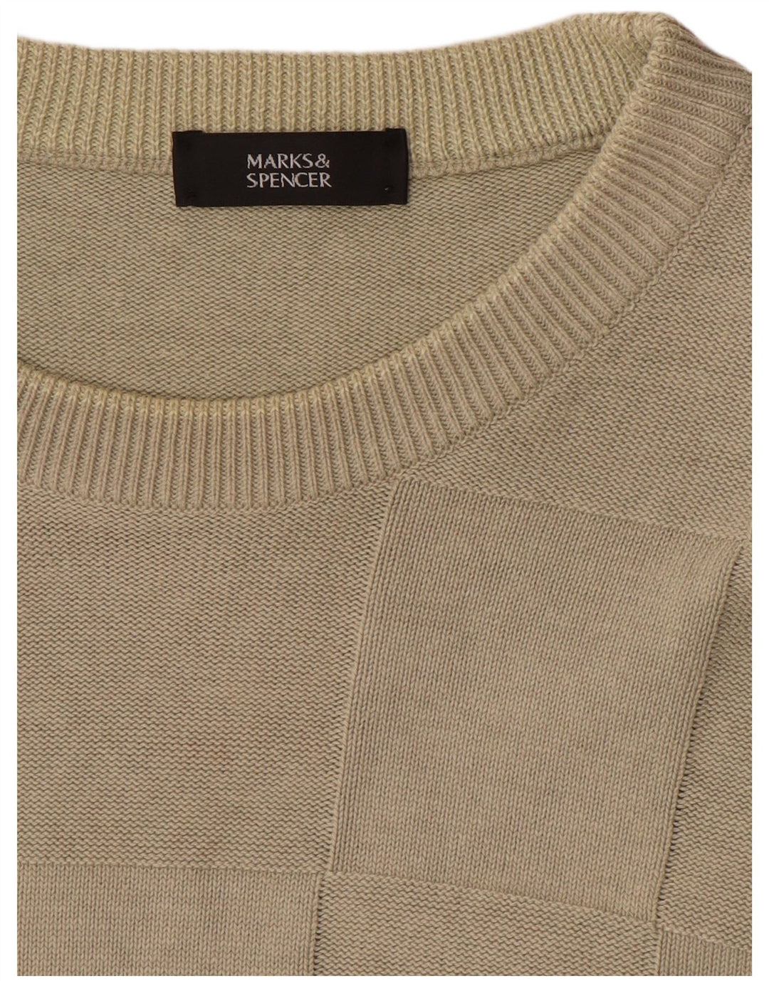 Marks & Spencer Pull à col rond pour homme Large Beige