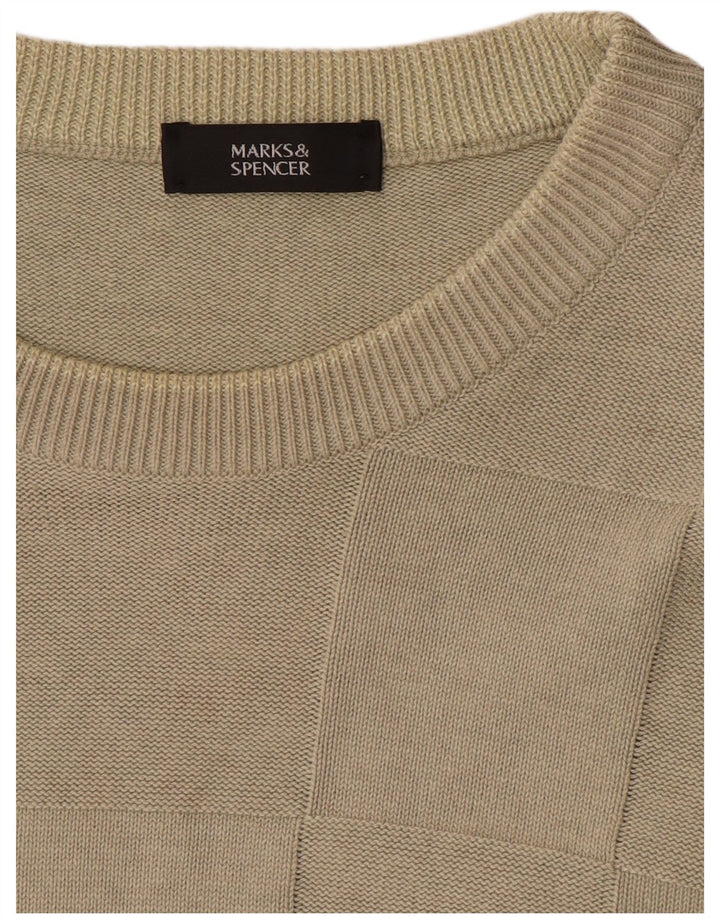 Marks & Spencer Pull à col rond pour homme Large Beige