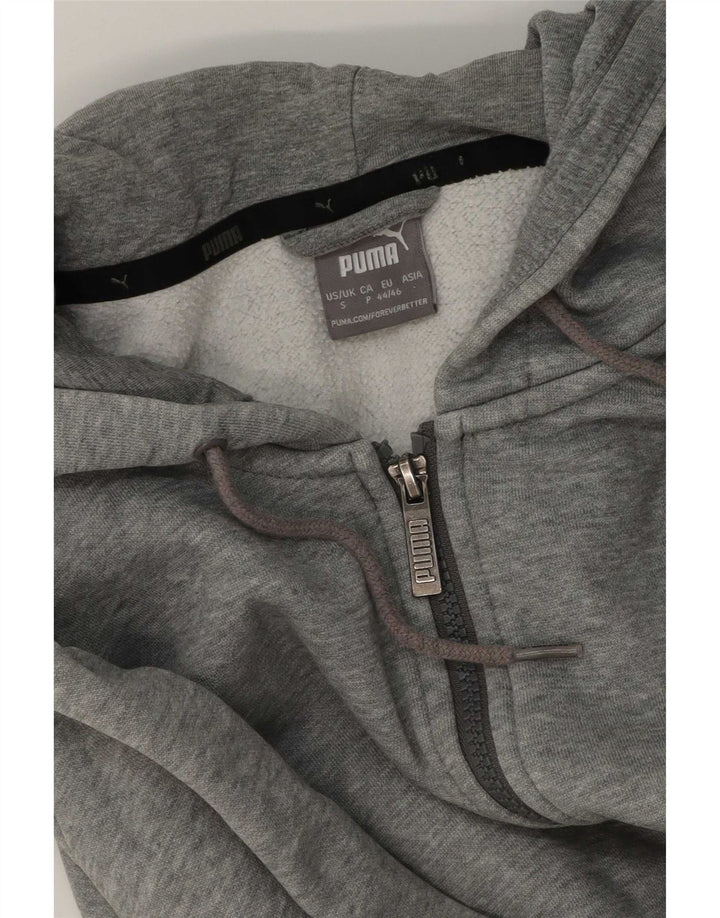 Puma Sweat à capuche zippé pour homme, petit, gris moucheté