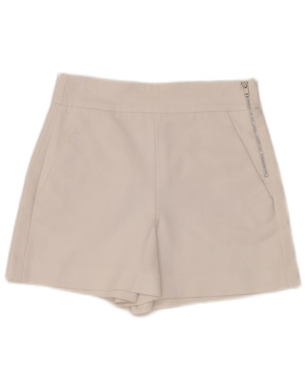 Zara Womens High Waist Chino Shorts XS W24 White