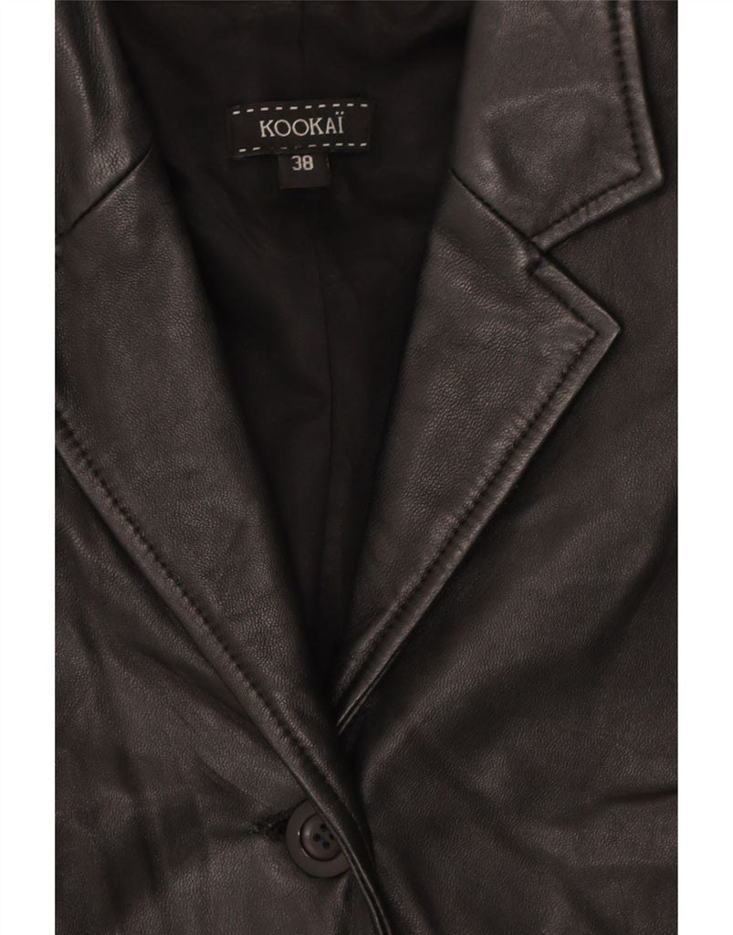 KOOKAI Womens Leather Coat IT 38 XS Black Leather Classic Vintage Kookai and Second-Hand Kookai from Messina Hembry 