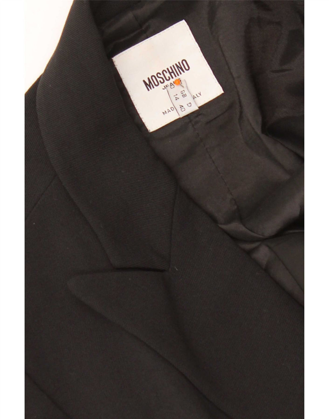 Moschino Veste blazer à 1 bouton pour femme UK 14 Noir moyen Polyester