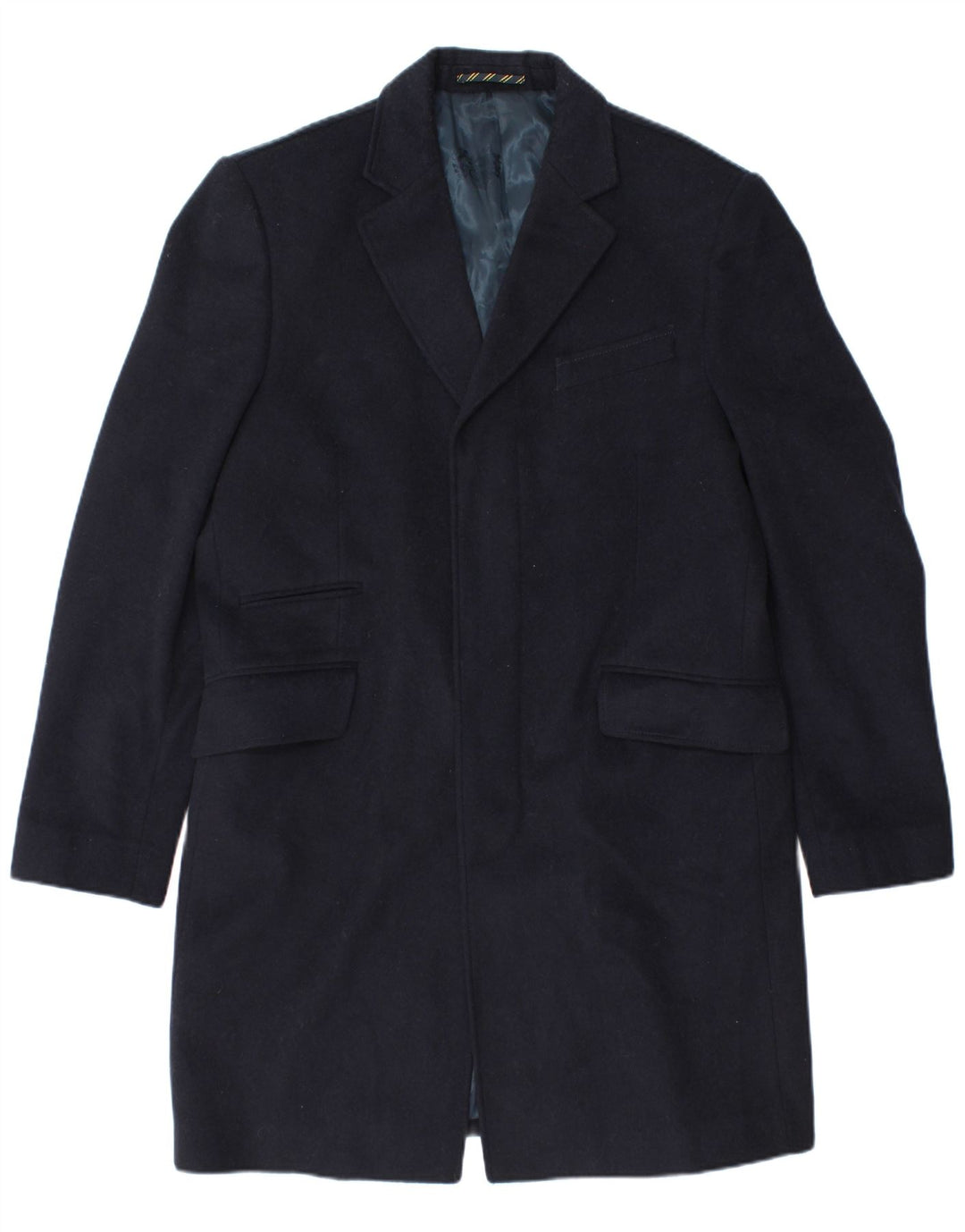 PAUL COSTELLOE Mens Overcoat UK 40 Large Navy Blue Wool