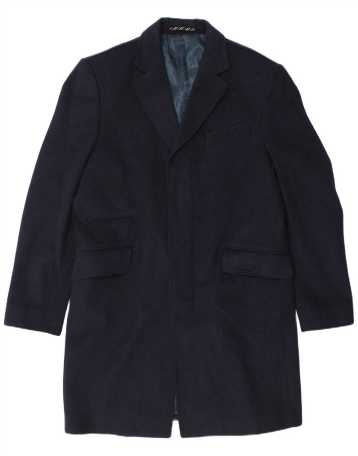 PAUL COSTELLOE Mens Overcoat UK 40 Large Navy Blue Wool