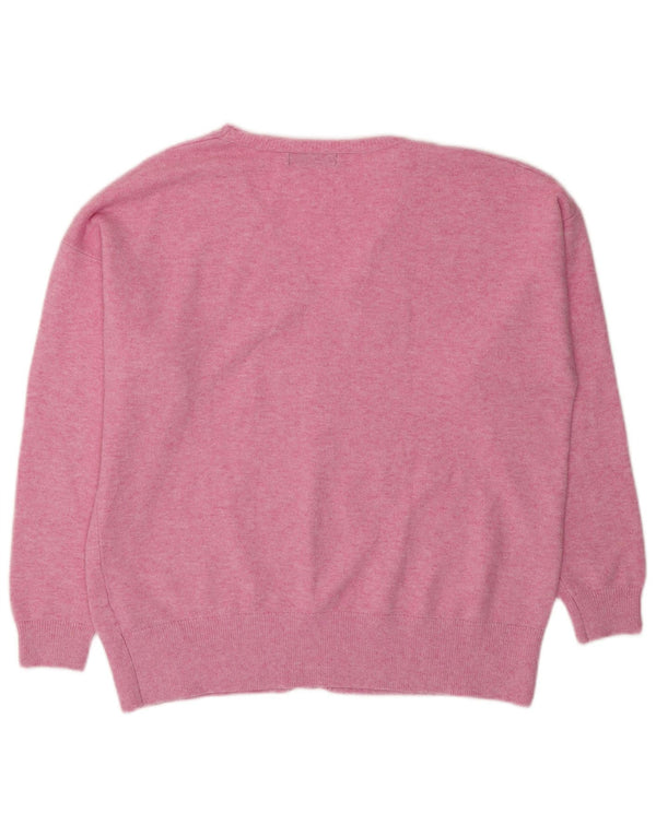 Marks & Spencer Pull surdimensionné à col en V pour femme UK 14 Rose moyen