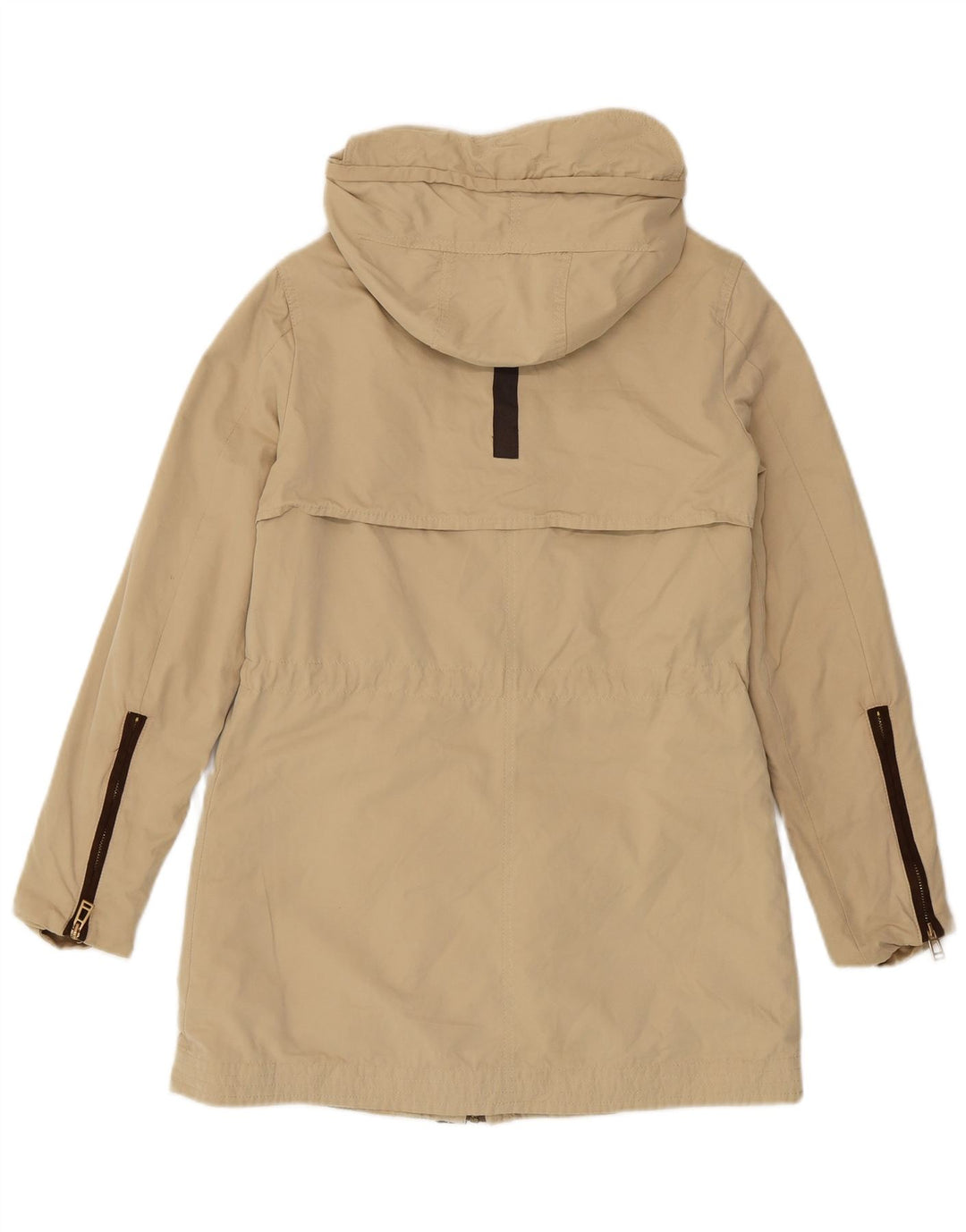 Zara Parka à capuche pour femme UK 6 XS Beige Polyester