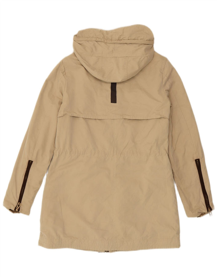 Zara Parka à capuche pour femme UK 6 XS Beige Polyester