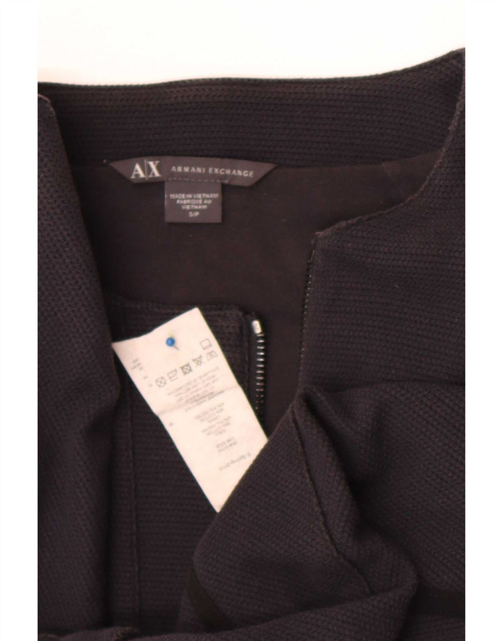 Armani Exchange Veste bomber courte pour femme UK 10 Petit coton noir