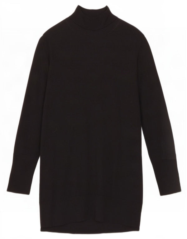 Cos Robe pull à manches longues pour femme UK 44 Laine noire moyenne