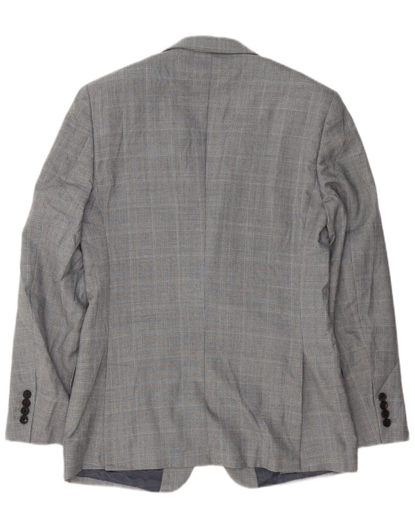 Reiss Veste blazer à 1 bouton pour homme UK 36 Petit carreaux gris