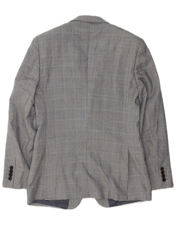 Reiss Veste blazer à 1 bouton pour homme UK 36 Petit carreaux gris