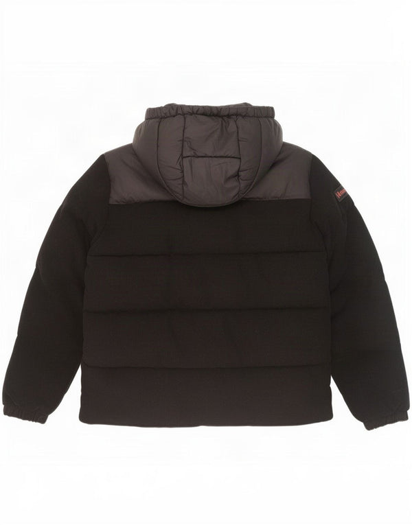 Tommy Hilfiger Veste matelassée à capuche en velours côtelé pour garçon 11-12 ans Noir Coton
