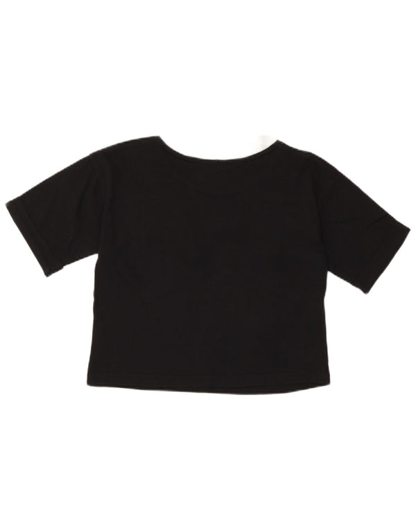 Adidas Womens Crop T-Shirt Top UK 8 Small Noir Colorblock