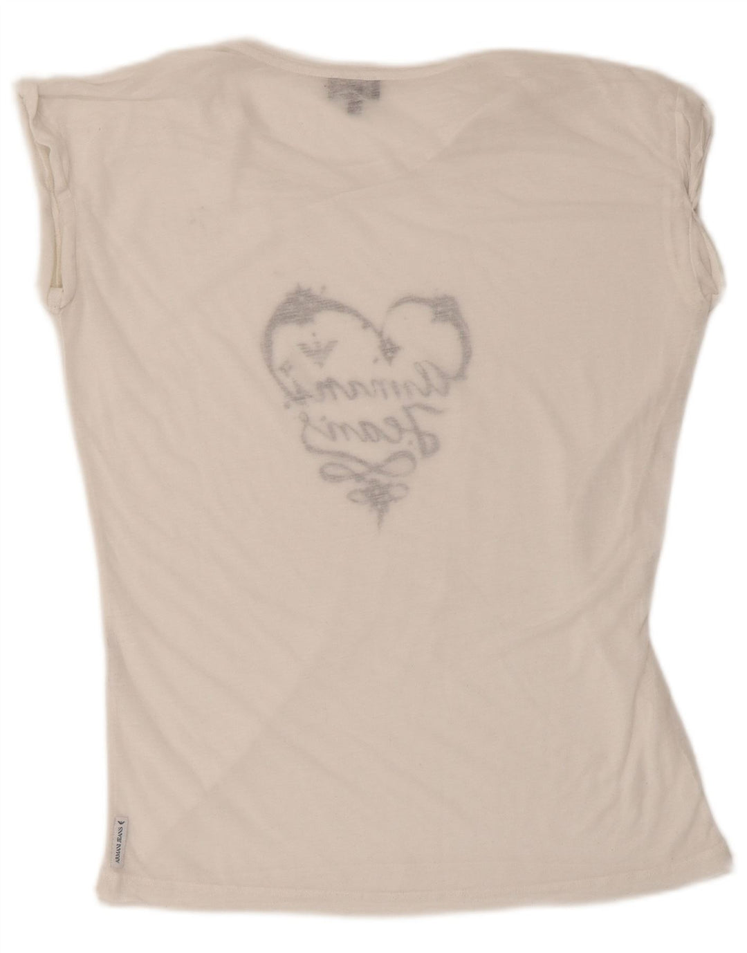 Armani Jeans T-shirt graphique pour femme EU 40 Blanc moyen