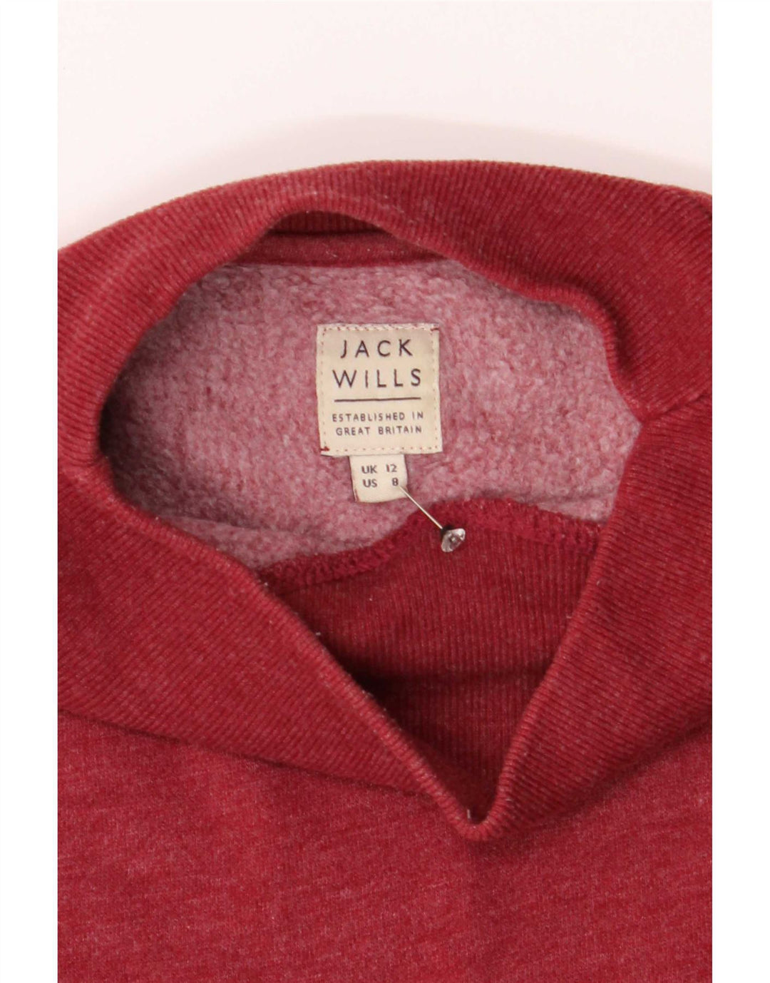 Jack Wills Sweat-shirt surdimensionné pour femme UK 12 en coton rouge moyen