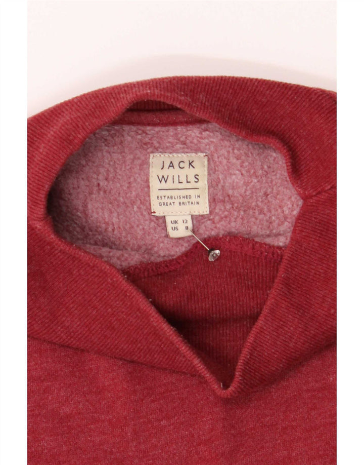 Jack Wills Sweat-shirt surdimensionné pour femme UK 12 en coton rouge moyen