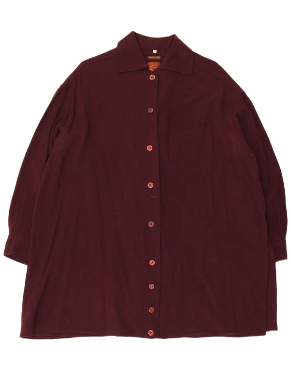 Gigli Robe chemise surdimensionnée à manches longues pour femme UK 10 Petite viscose marron