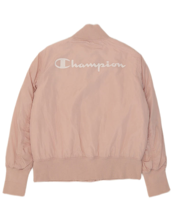 Champion Veste Bomber Graphique Femme IT 46 Large Rose Polyester