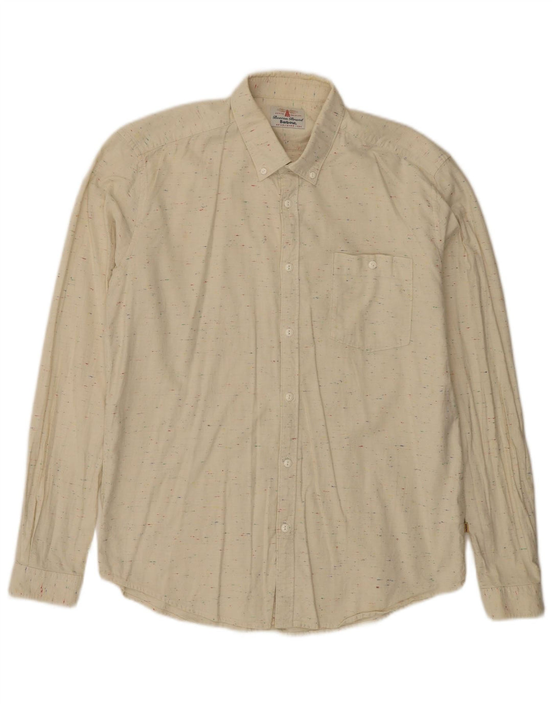 Barbour Chemise Homme Large Coton Moucheté Beige