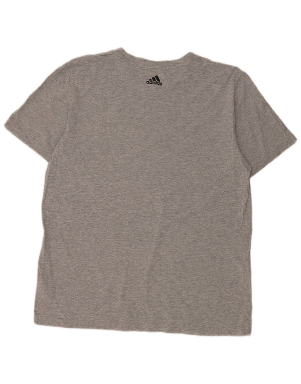 Adidas T-shirt graphique pour hommes, grand, gris, coton