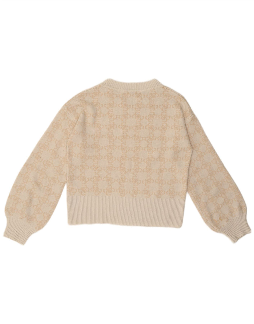 Guess Pull à col rond à motif abstrait pour fille 13-14 ans Beige