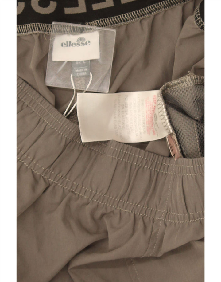 Ellesse Short de sport graphique pour hommes, grand gris, polyester