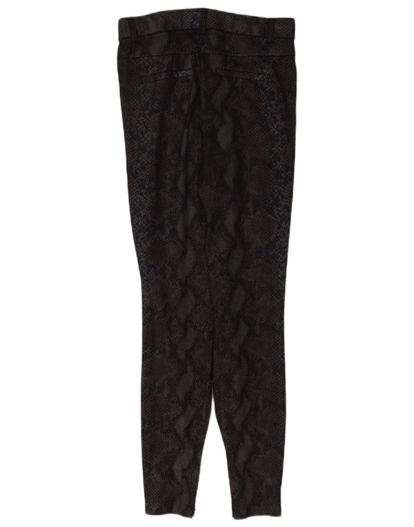 Zara Femmes Trafaluc Leggings UK 14 Moyen Noir Imprimé Animal