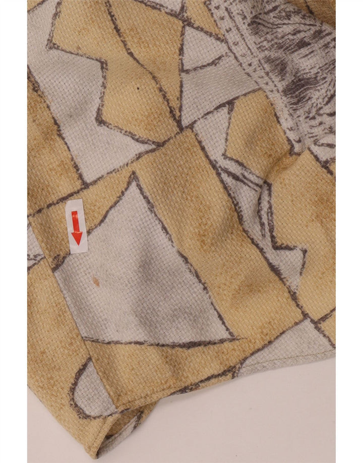 E.B. Company Chemise à manches courtes pour homme Taille 37/38 Petit Beige Géométrique