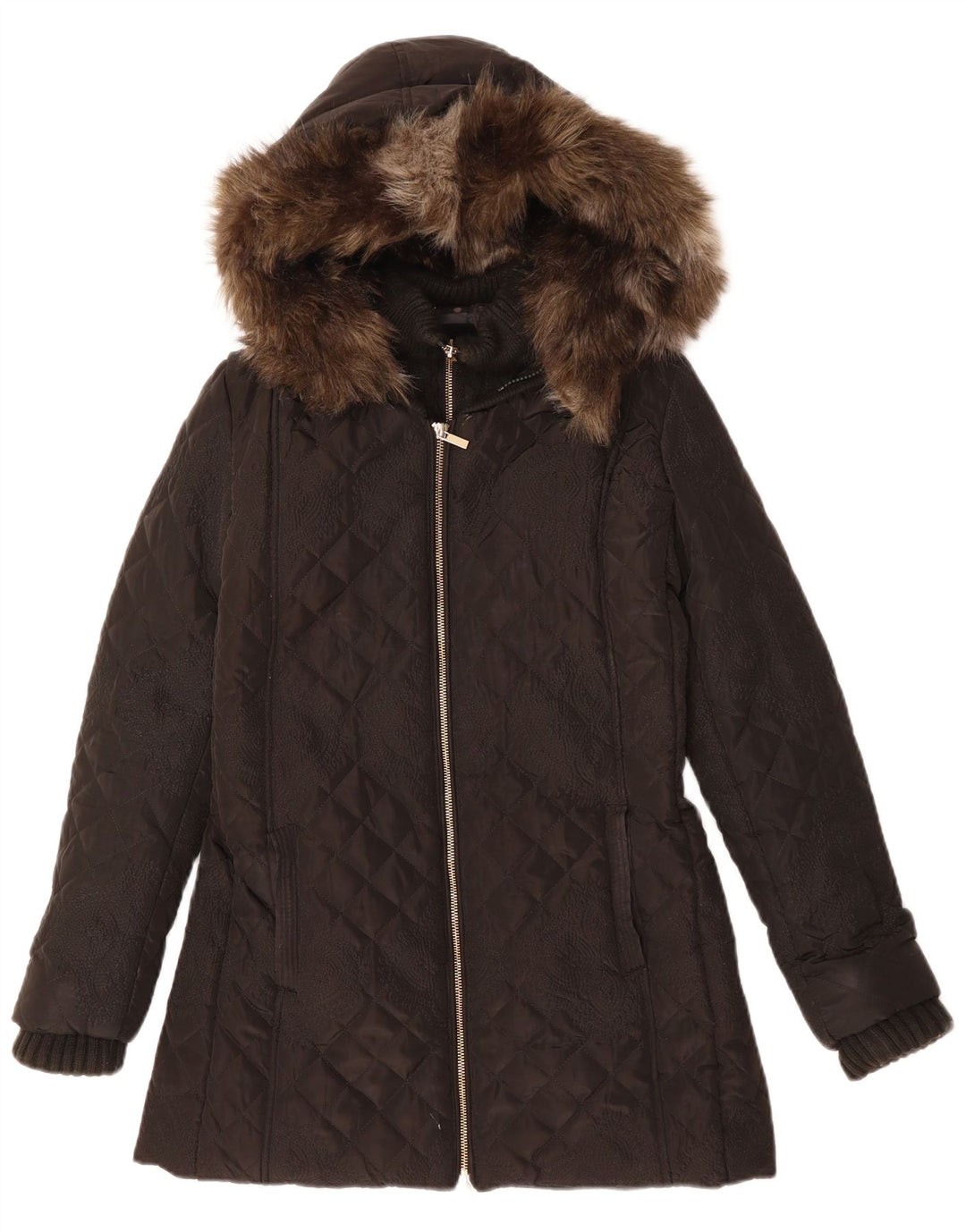 DESIGUAL Veste matelassée à capuche pour femme EU 38 Medium Black Paisley