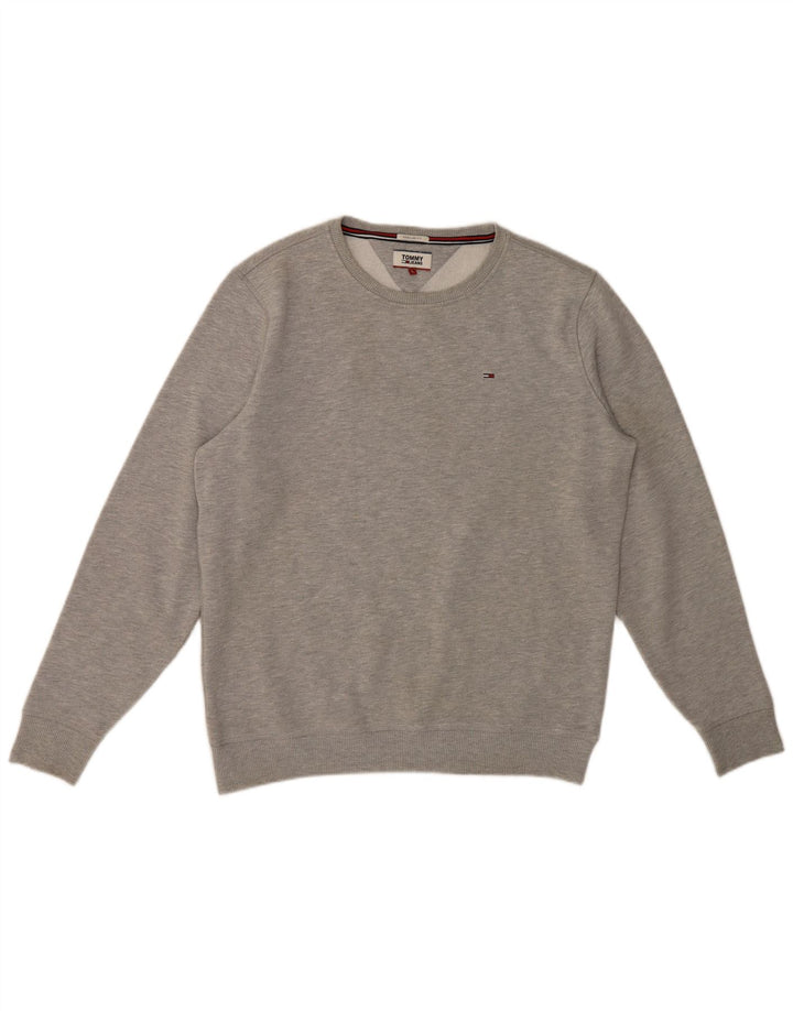 Tommy Hilfiger Sweat-shirt coupe classique pour homme en coton gris Taille L