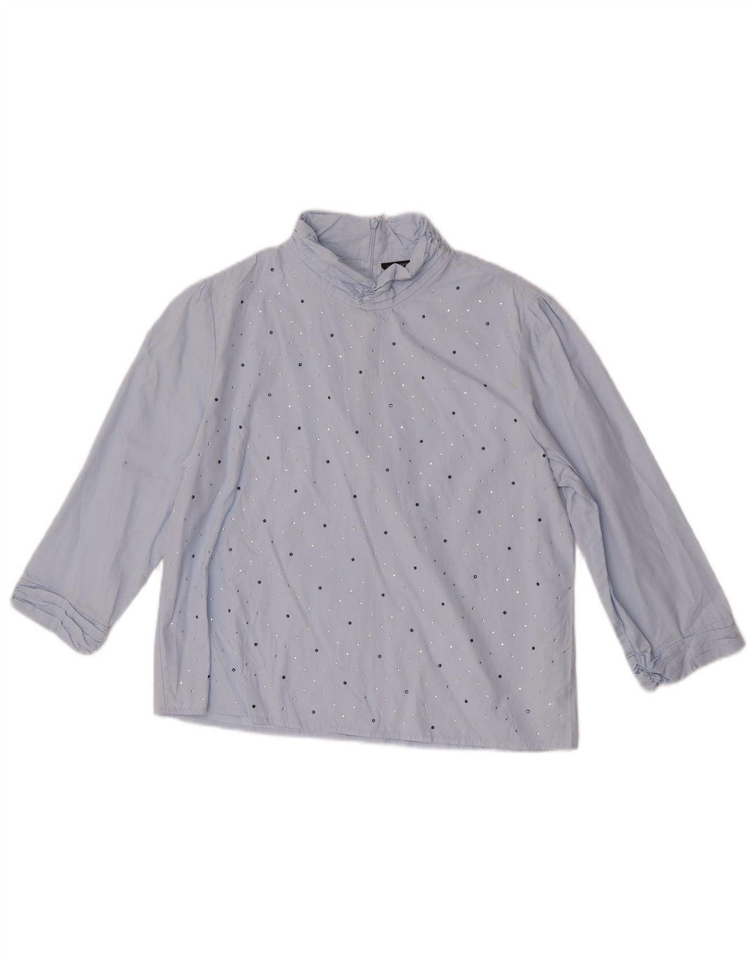 Zara Chemisier à manches 3/4 pour femme UK 14 Bleu moyen Coton