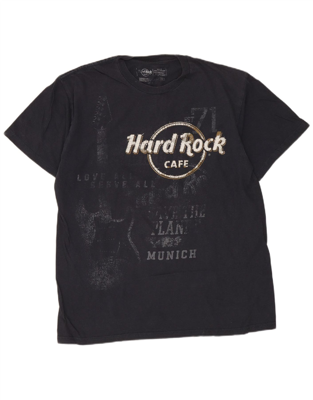 HARD ROCK CAFE T-Shirt Graphique Munich Homme Bleu Marine Moyen Coton