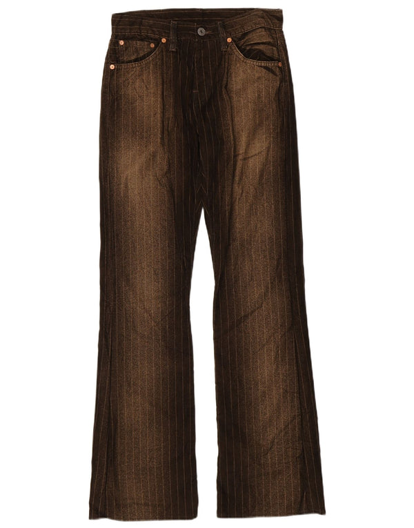 Replay Pantalon Décontracté Bootcut Femme W28 L34 Marron Rayé Polyester