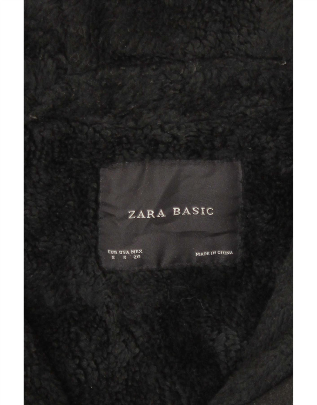 Zara Veste Sherpa surdimensionnée à capuche pour femme UK 10 Petite laine grise