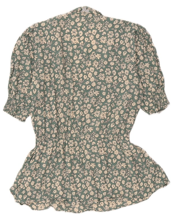 Jigsaw Chemisier Femme UK 6 XS Vert Floral Viscose