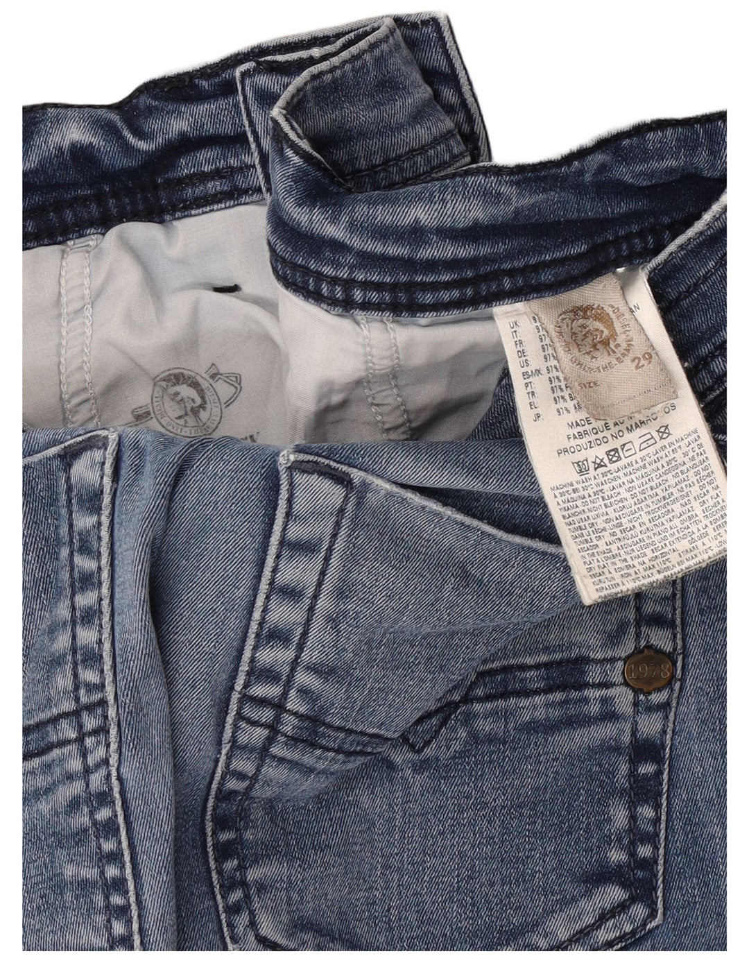 Diesel Jean Slim W29 L31 Homme Bleu Coton