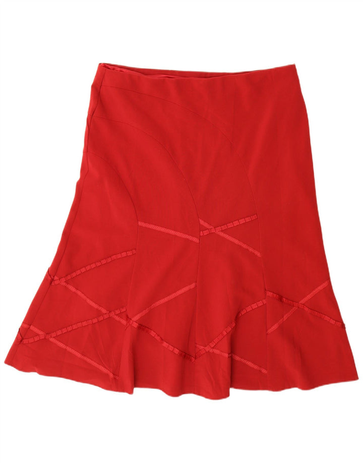 Marks & Spencer Jupe trapèze pour femme UK 18 XL W38 Rouge Polyester
