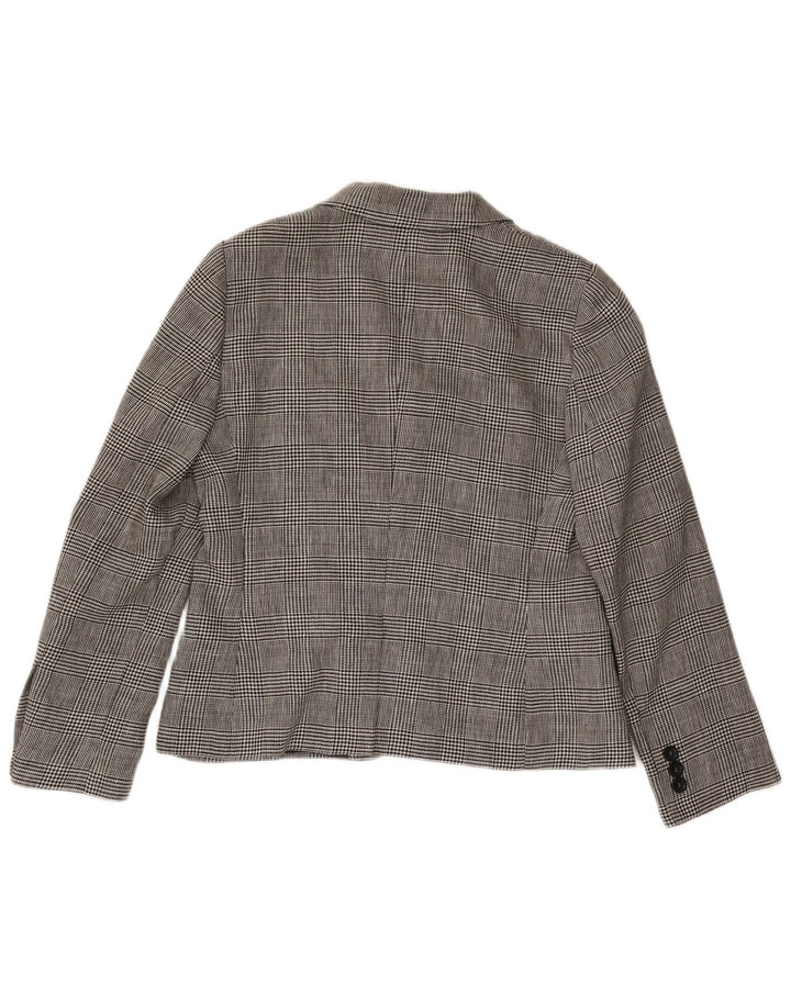 Luisa Spagnoli Veste Blazer 3 Boutons Femme IT 46 Grand Pied-de-Poule Gris