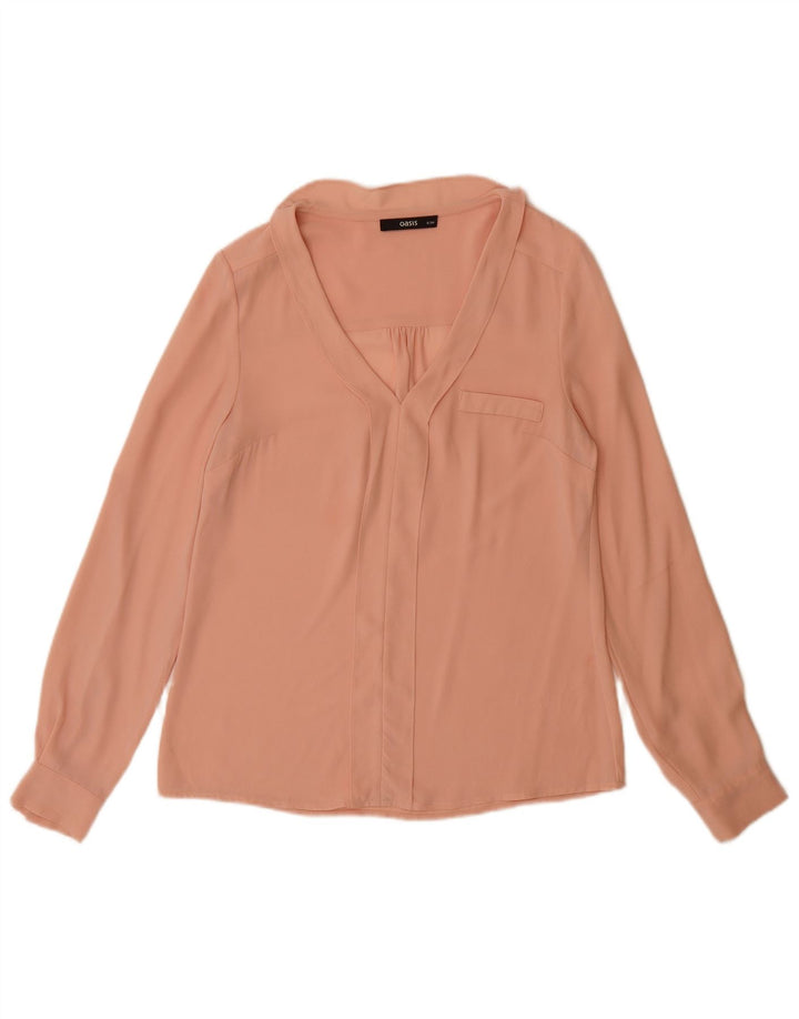 Oasis Chemisier à manches longues pour femme UK 8 Smal Rose