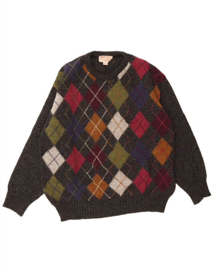 Rifle Pull col rond pour homme XL Gris Argyle/Diamond Laine