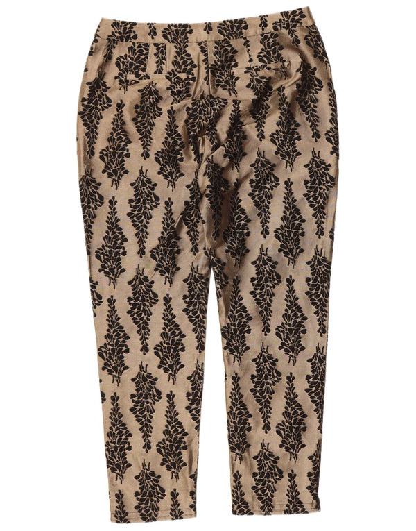 Pantalon court Boden pour femme UK 10 Small W28 L24 Coton fleuri marron