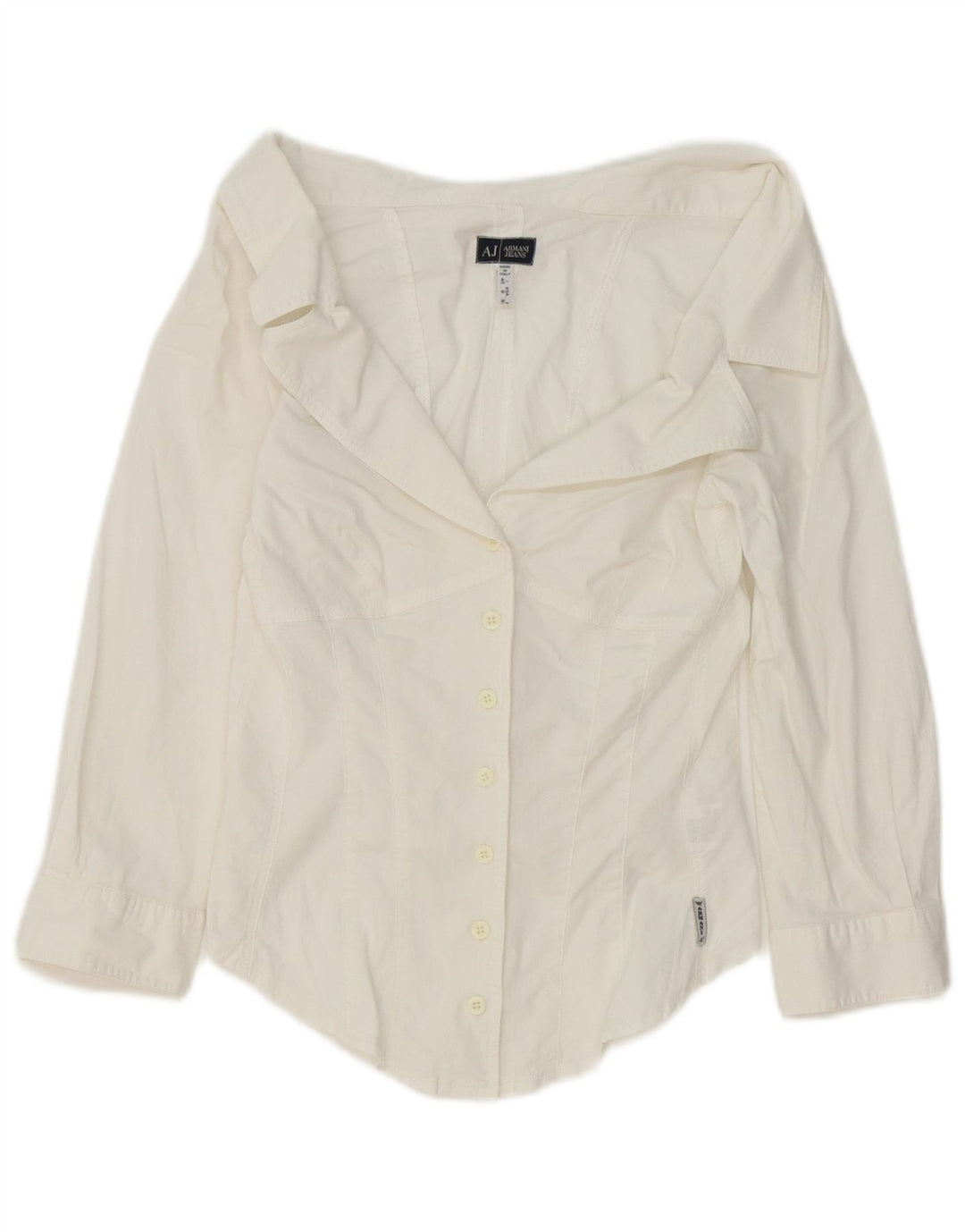 Armani Jeans Chemise courte à manches 3/4 pour femme IT 42 Coton blanc moyen