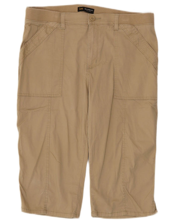Lee Bermuda taille moyenne pour femme, coupe décontractée, US 14 XL W34, coton beige