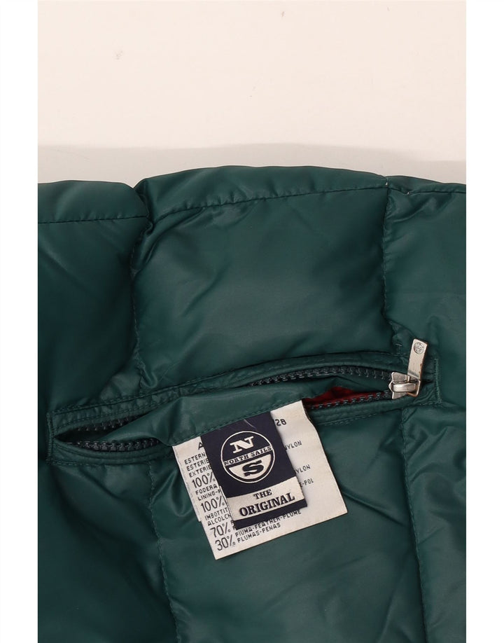 North Sails Gilet rembourré réversible pour homme UK 38 Vert moyen Polyamide