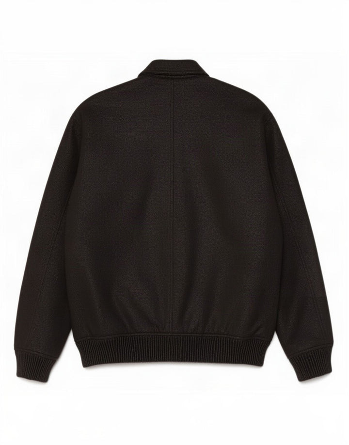 Zara Mens Bomber Jacket UK 40 Large Noir Moucheté Polyester