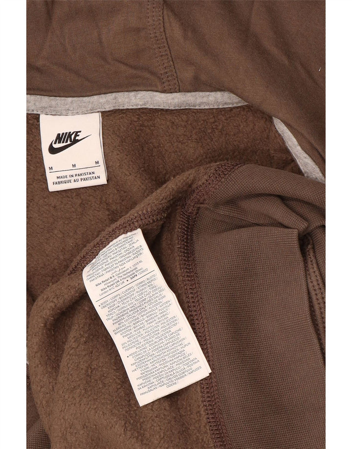 Nike Pull à capuche zippé en coton marron moyen pour homme