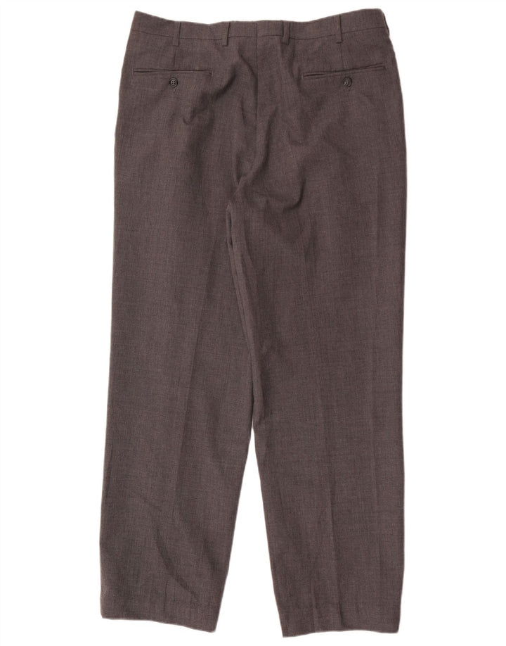 Yves Saint Laurent Pantalon de costume droit homme W36 L30 Gris Polyester